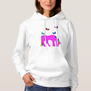 Camiseta Roxo Unicórnio e borboletas Hoodie ZKOA, mulher