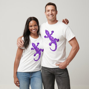 Camiseta Roxo violeta e amethyst do geco tribal do batik -