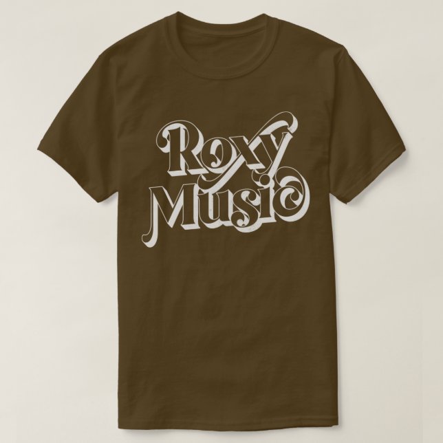 Camiseta Roxy Music Retro Typografia Design 1 (Frente do Design)