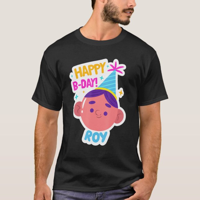 Camiseta Roy Personalizou Engraçado Feliz Aniversário Ideia (Frente)