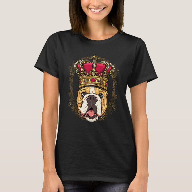 Camiseta Royal American Bulldog King Queen Princess Dog Bul (Frente)