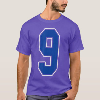 Camiseta Royal Blue and White Number 9 Jersey Player Unifor