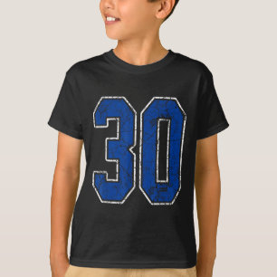 Camiseta Royal Blue E White Number 30 Jersey Player Unifo