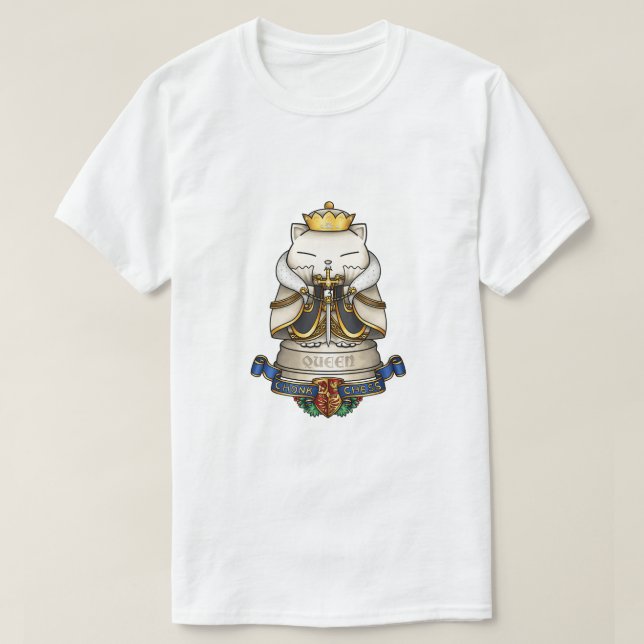 Camiseta Royal Cat Chess Queen Piece (Frente do Design)