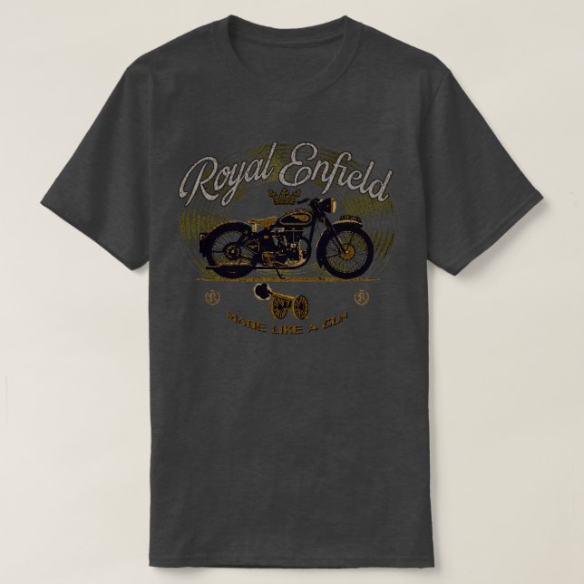 Camiseta Royal Enfield fez como um (Frente do Design)
