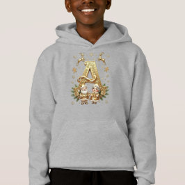 Camiseta Royal Gold Letter A Luxury Kids Christmas Hoodie