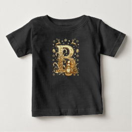 Camiseta Royal Gold Letter B Luxury Snowman Baby Shirt