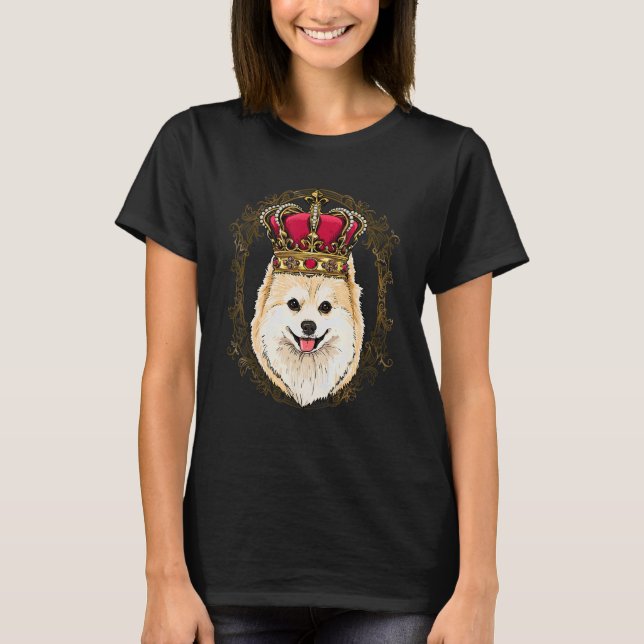 Camiseta Royal Pomeranian King Queen Princess Pom Mom Dad D (Frente)