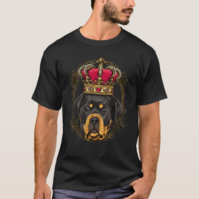Camiseta Royal Rottweiler King Rainha Princesa Rottie Pet D (Frente)