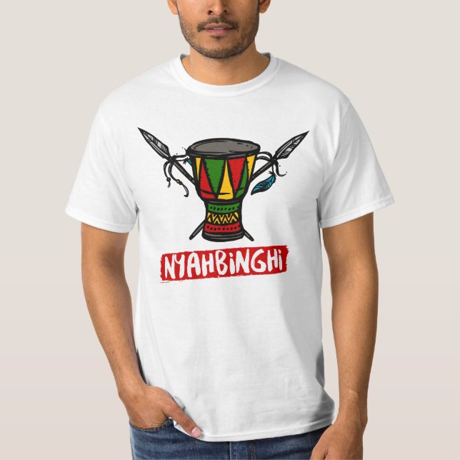 Camiseta RPapastamkos Reggae do tambor Nyahbinghi (Frente)