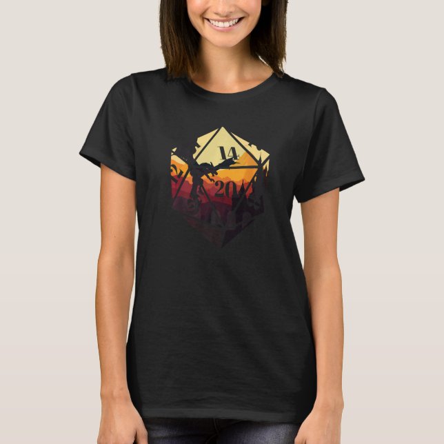 Camiseta RPG Dice com função de dragão (Frente)