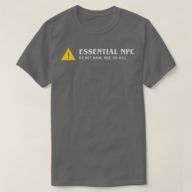 Camiseta RPG engraçado NPC essencial (Frente do Design)
