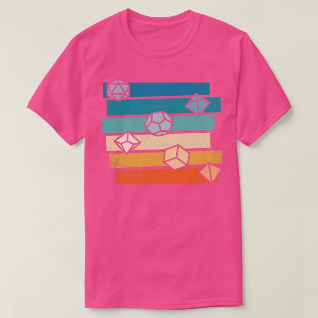 Camiseta RPG Executa a Função Jogando o Dice de Jogo D20 Vi (Frente do Design)