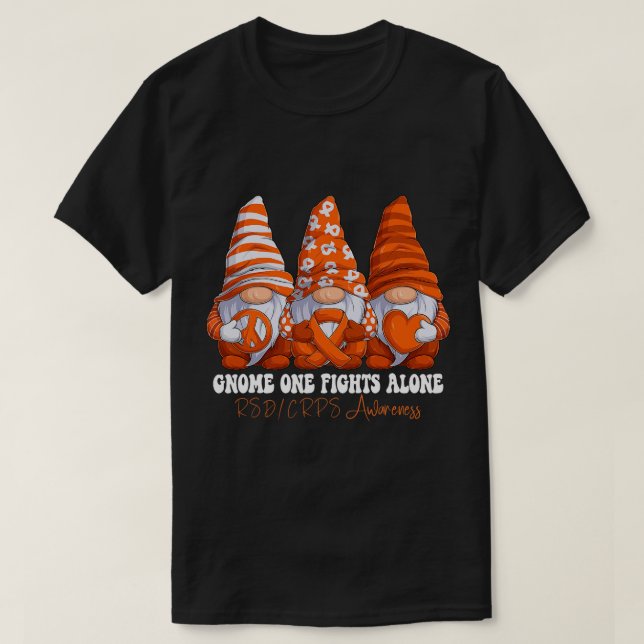 Camiseta RSD CRPS Awarness Mês. Laranja Fita Gnomies Sup (Frente do Design)