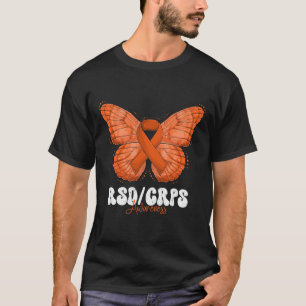 Camiseta Rsd Crps Mês de Consciência Borboleta Laranja Fita
