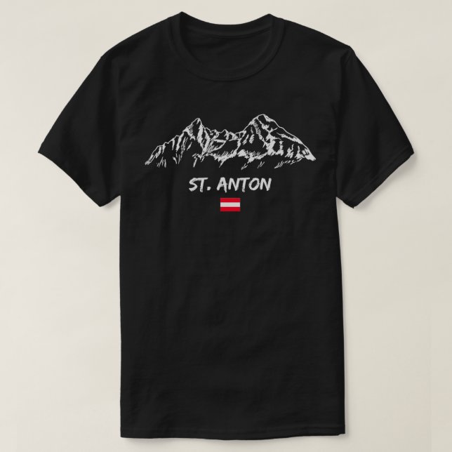 Camiseta Rua Anton Alps Mountain Panorama Ski Holiday Apres (Frente do Design)