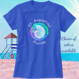 Camiseta Rua Augustine Florida Bonito Nautilus Seashell