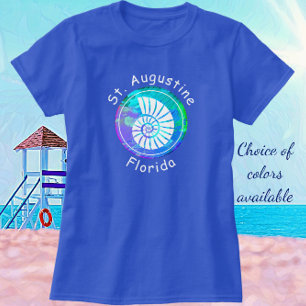Camiseta Rua Augustine Florida Bonito Nautilus Seashell