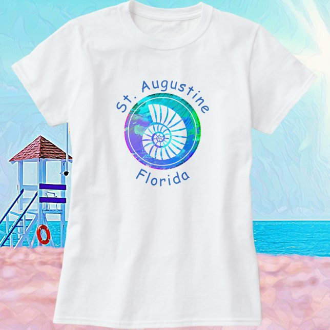 Camiseta Rua Augustine Florida Bonito Nautilus Seashell (Criador carregado)