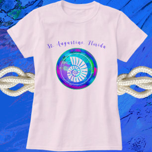 Camiseta Rua, Augustine Florida Bonito Sea Shell