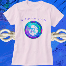 Camiseta Rua, Augustine Florida Bonito Sea Shell