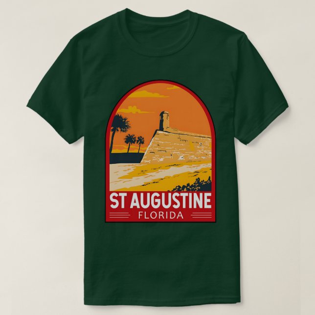 Camiseta Rua Augustine Florida Viagem Art Emblem TSirt (Frente do Design)