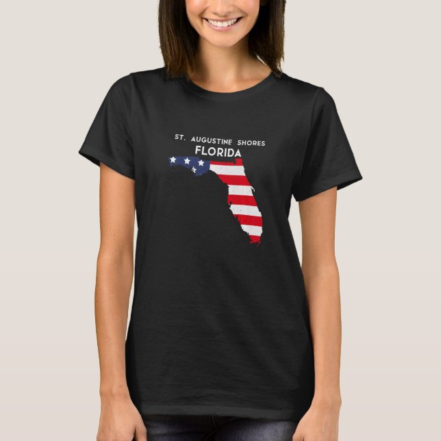 Camiseta Rua Augustine Shores Florida EUA State America Tra (Frente)