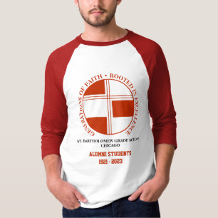 Camiseta Rua: Bartholomew Grade School 3/4, Capa de Raglan