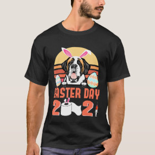 Camiseta Rua Bernard Dog Face Mask Rabbit Coelho Ovo Páscoa
