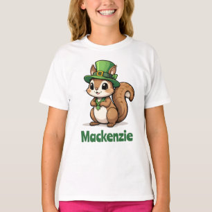 Camiseta Rua bonita, esquilo do dia de Patrick com chapéu v