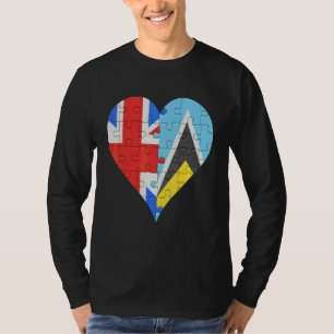 Camiseta Rua britânica Lucian Flag Heart