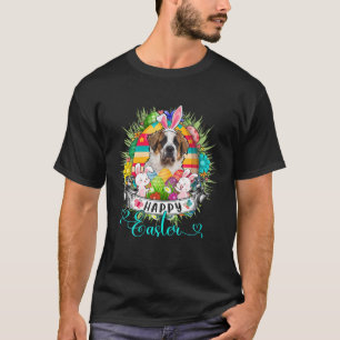 Camiseta Rua, Cachorro Bernard Na Cesta De Ovos De Páscoa.