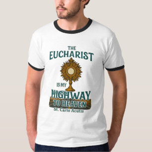 Camiseta Rua. Carlo Acutis Eucharist é a minha estrada para