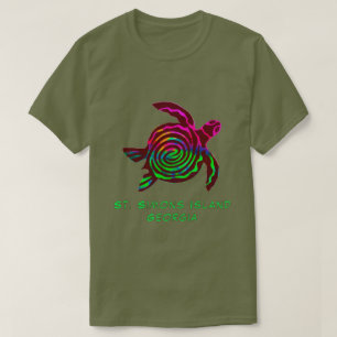 Camiseta Rua Colorida e Bonita, Ilha Simons, Gás, Tartaruga