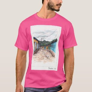 Camiseta Rua Cubana, Pintada à Mão, Longa