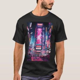 Camiseta Rua Cyberpunk Tokyo Neon