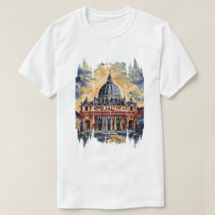 Camiseta Rua da Catedral vaticano, pintura Basilica de Pete