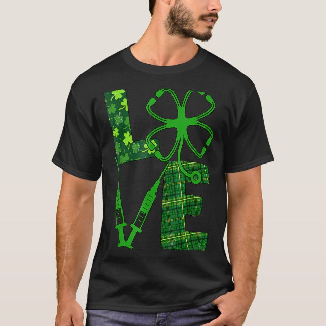 Camiseta Rua Da Seringa Do Stetoscope Patrick S Day Enferme (Frente)