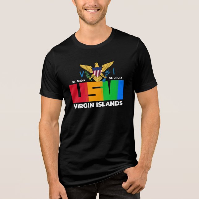 Camiseta RUA das Ilhas Virgens dos EUA Croix USVI Tropical (Frente)