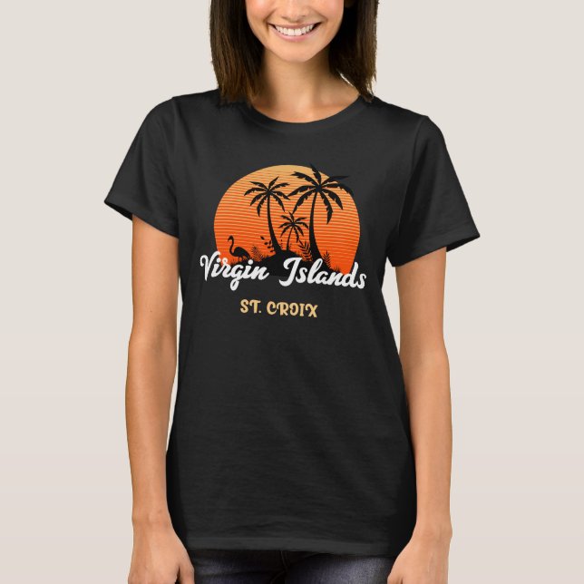 Camiseta RUA das Ilhas Virgens dos EUA Croix USVI Tropical  (Frente)