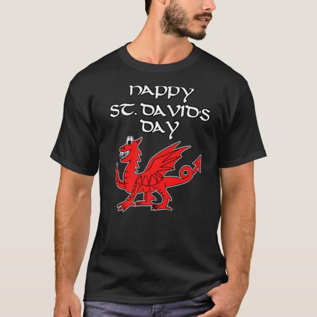 Camiseta Rua Davids Day 2022 Welsh Dragon Wales (Frente)