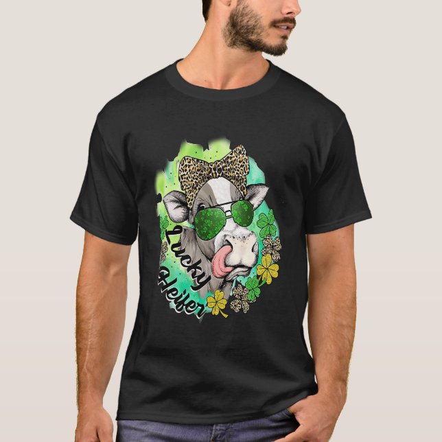 Camiseta Rua de Arco para impressão verde-leopardo- de luck (Frente)