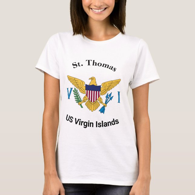 Camiseta RUA de Bandeira das Ilhas Virgens dos EUA, Thomas  (Frente)