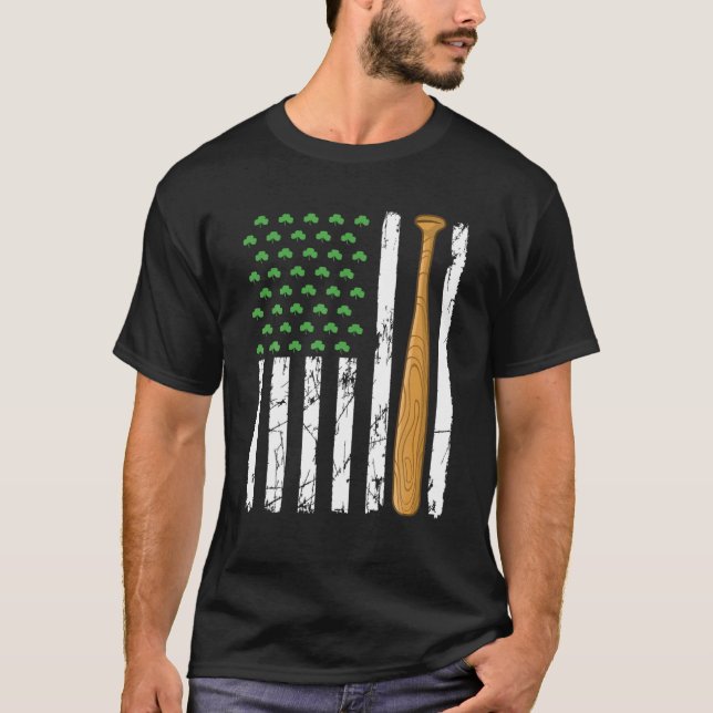 Camiseta Rua de basebol da bandeira americana, D de Patrick (Frente)