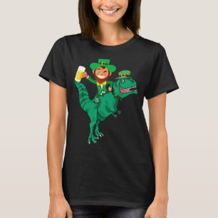 Camiseta Rua de Beer Lover Dinossaur, Pat, no irlandês Lepr