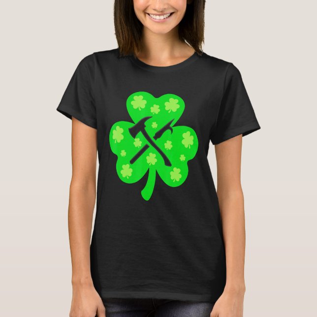 Camiseta Rua de Bombeiros de Shamrock Patrick Day Irish Co (Frente)