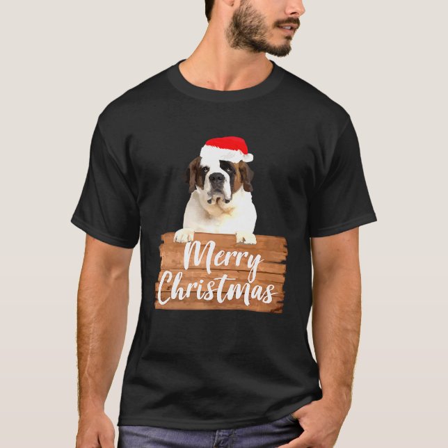 Camiseta Rua de Cachorro Bernard Santa Hat (Frente)