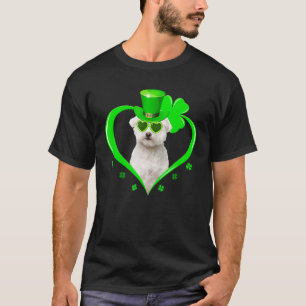 Camiseta Rua De Cachorro Maltês Patrick S Day Shamrock