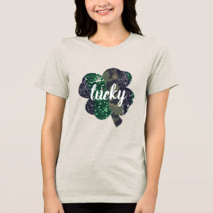 Camiseta Rua de Camo Shamrock, Lucky Glitter e Camo.