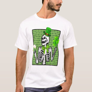 Camiseta Rua de Cerveja Verde do Bebendo Skeleton.